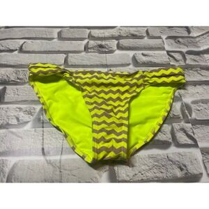 Xhilaration Swimsuit Bottoms Chevron Print Neon Yellow Bikini S‎